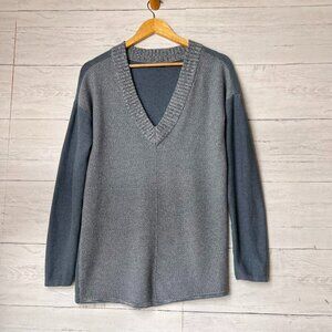 Prana Sweater Womens Size Small Blue Cedros Tunic V Neck 100% Organic Cotton